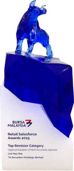 Bursa Malaysia award 2025 trophy — Retail Salesforce Awards, Highest Number of New Accounts Opened